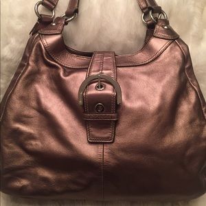 EUC COACH Metallic LEATHER Hobo Bag